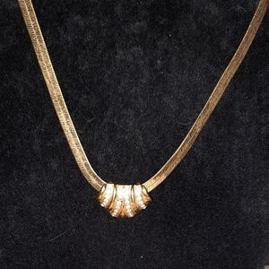Premier Designs herringbone 17in chain & slider removable pendant Vintage